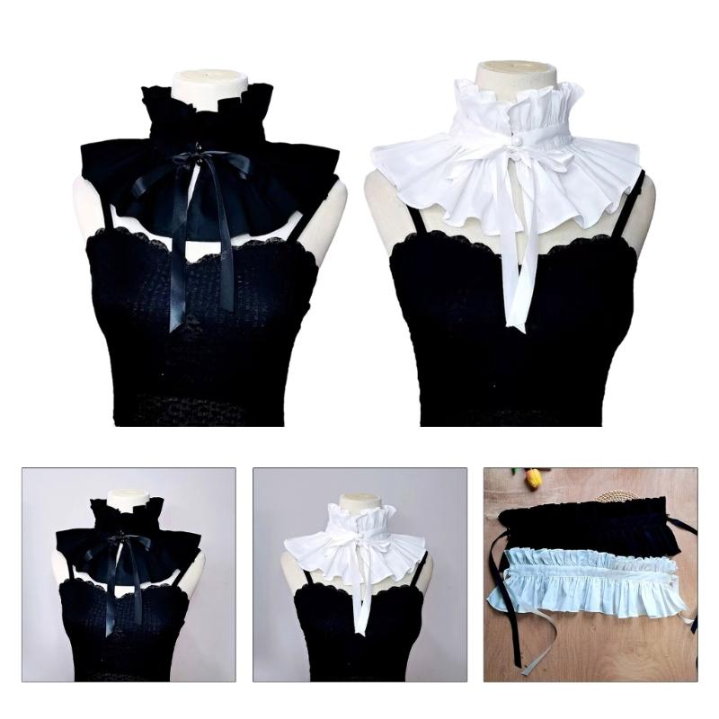 Ruffled Laple Shawl for Lady Girl Shawl Collar Elizabethan Collar