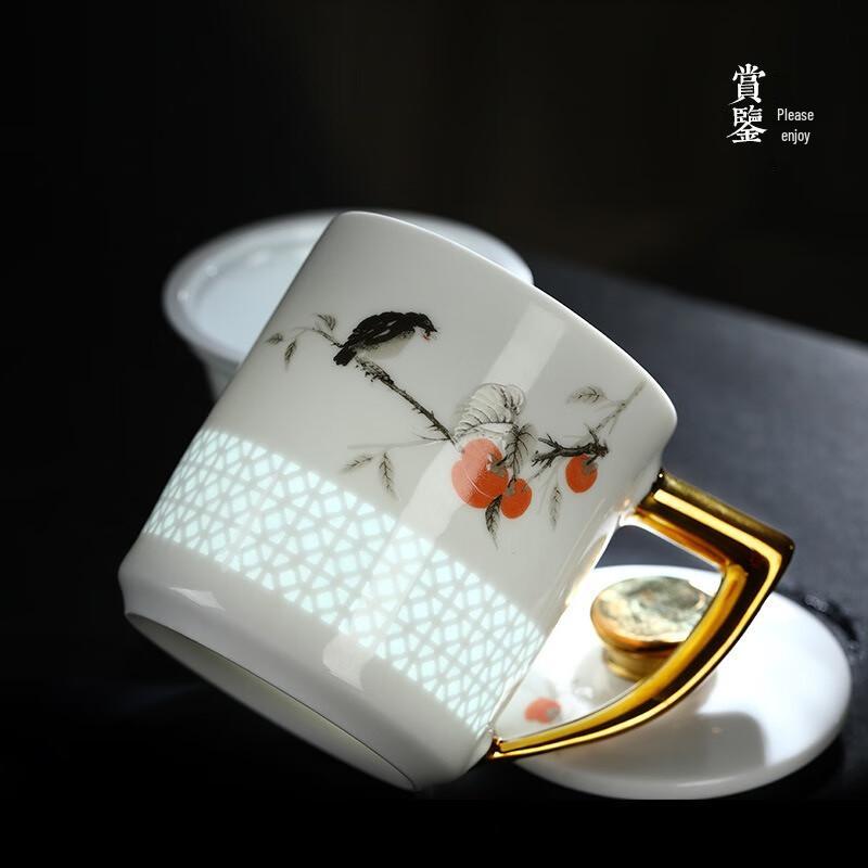Jingdezhen Ceramic Tea Separation Office Mug with Lid