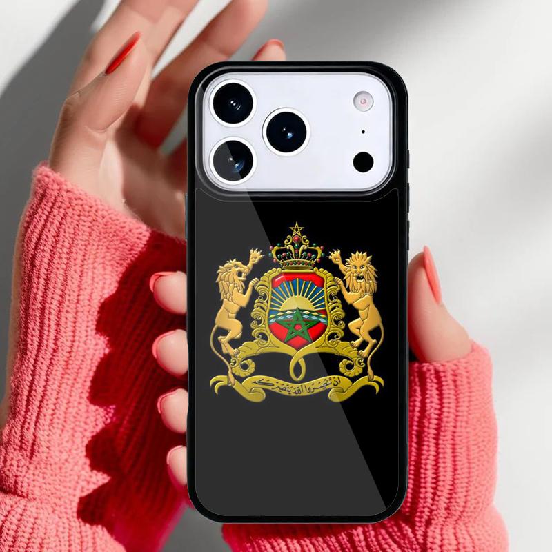 Marokko Flagge Wappen weiche Handyhülle für iPhone 17 16 15 14 13 Pro Max Rückabdeckung für 12 11 Pro Hülle