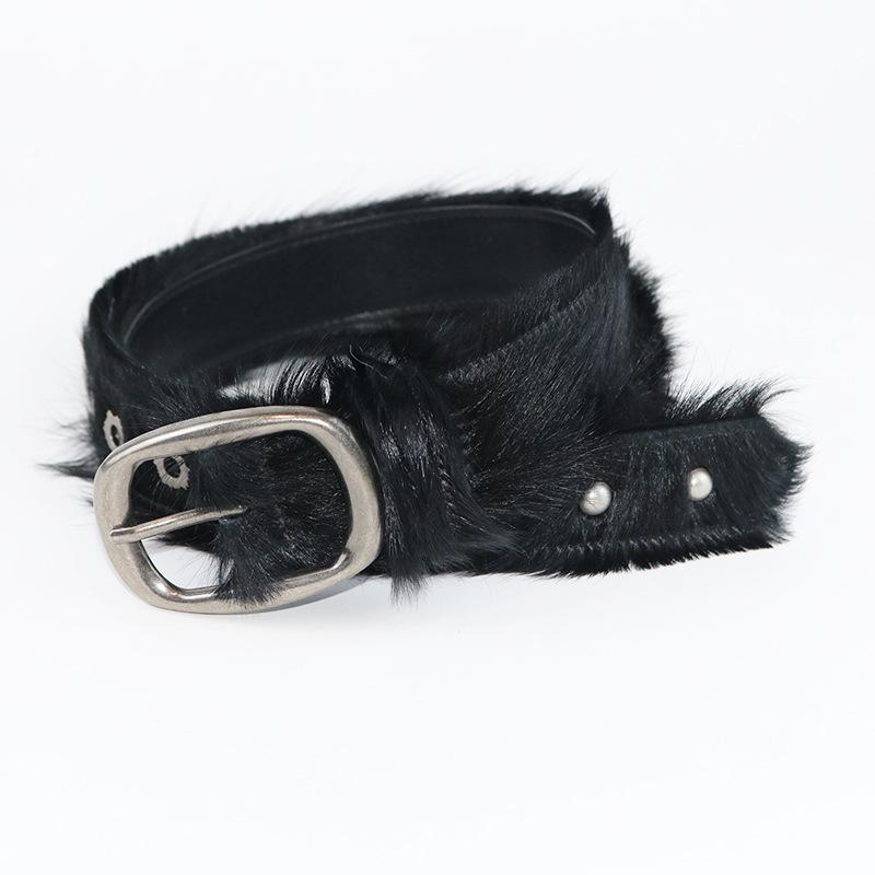 

Новый Высококачественный и Универсальный Ремень из Конского Волоса для Женщин, Изготовленный из Натуральной Кожи и Коровьей Шерсти 105cm