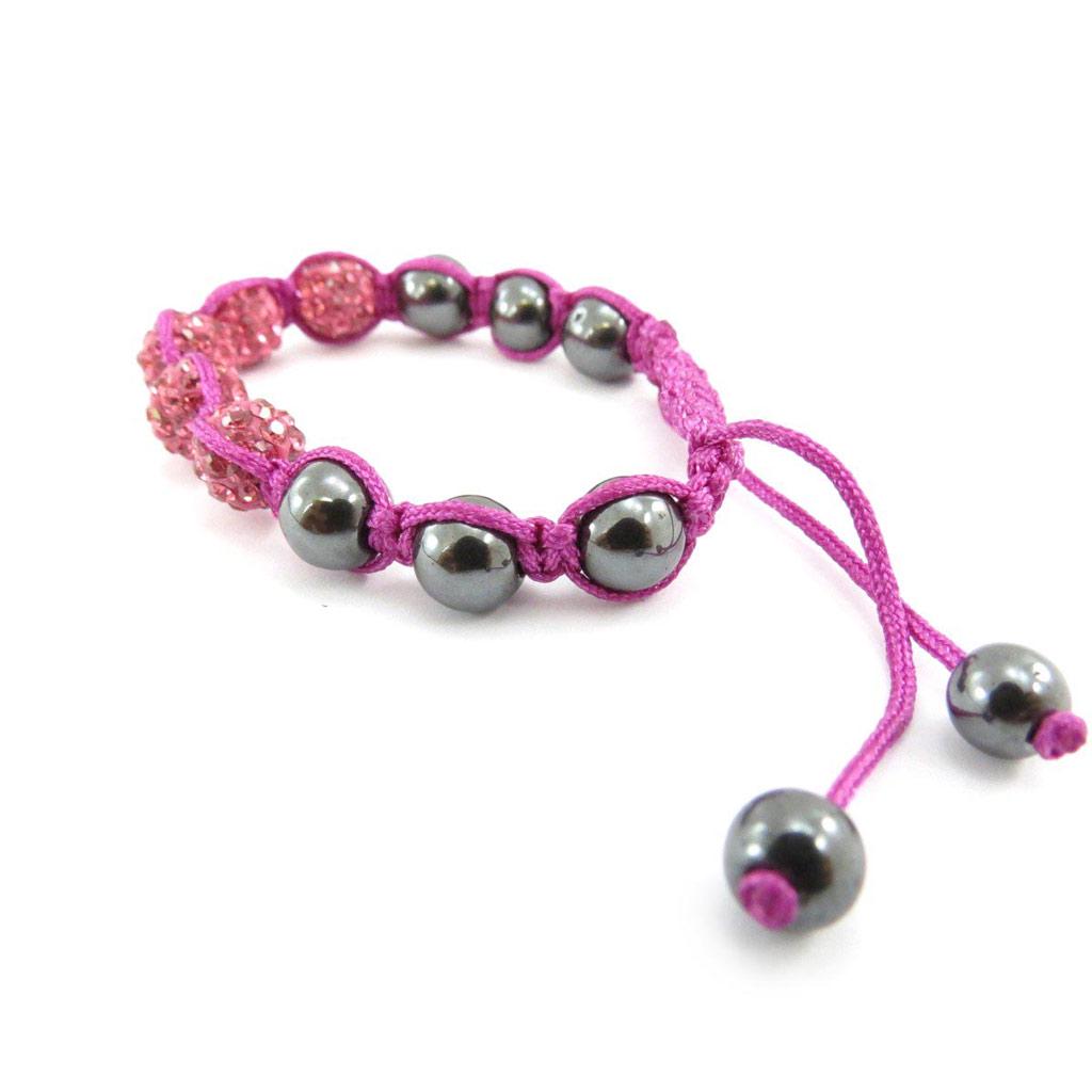 Les Trésors De Lily [J5353] - Pink 'Shambhala' Ethnic Bracelet
