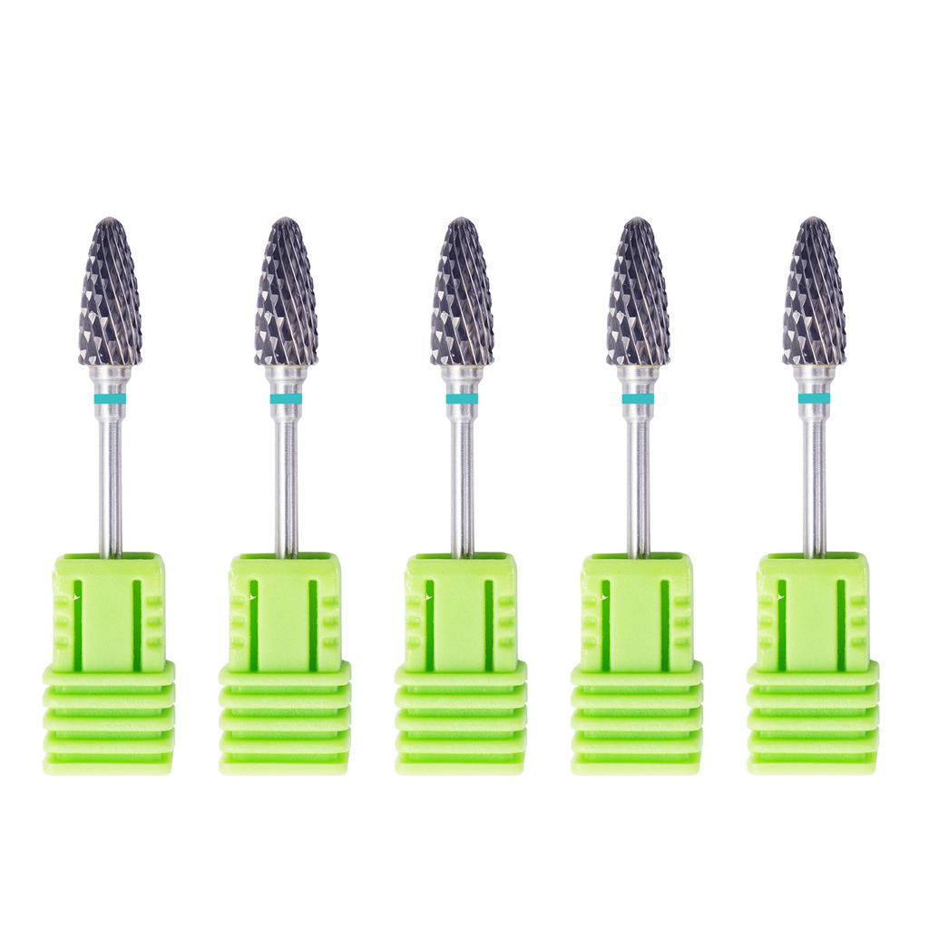 5Pcs Dental Carbide Burs Strawberry Lab Drill 2.35Mm Shank Tungsten Steel Cutters for Manicure