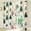 Christmas Curtains Cartoon Tree Decorative Printed Home Decoration Room Set Of 2 Made Polyester