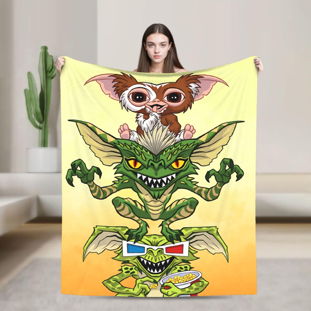 Christmas Horror Movie   Warm Blankets G-Gremlins Gizmo Camping Plush Bedding Throws Home Decor Flannel Bedspread Sofa Bed Cover