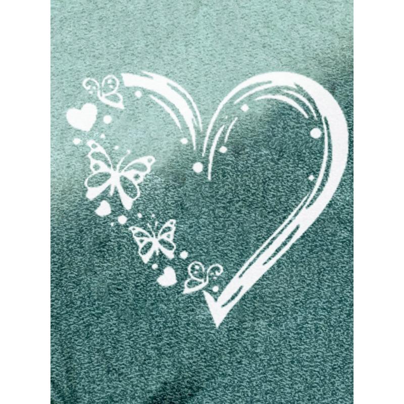 Love Gradient Printed Women's T-shirts Summer Fashion Street Short Sleeve Round Neck Straight Top