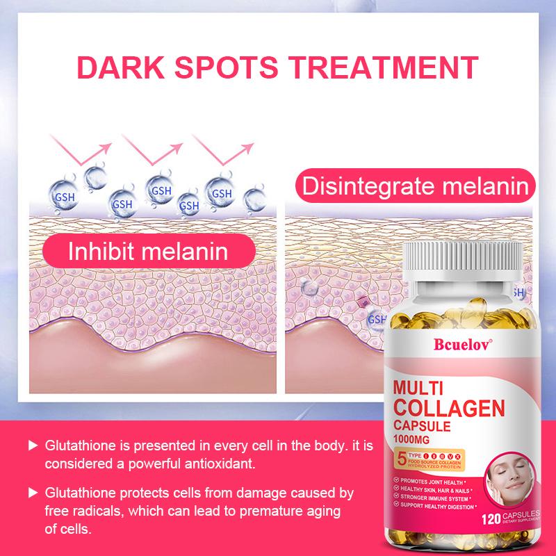 Bcuelov Komposit-Kollagen-Kapseln Verbessern Hautglanz Stärken Haar Nägel 120 Kapseln
