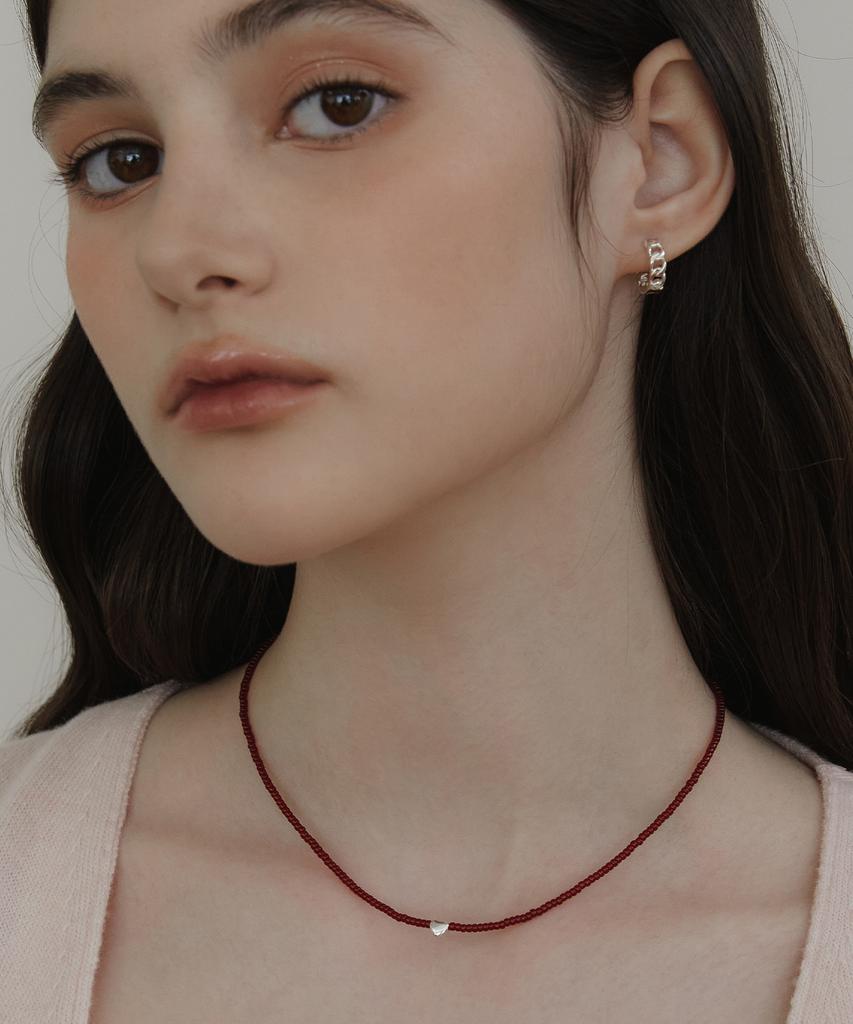 Tatiana (Silver 925) Dainty Heart Bead Necklace Nz2443