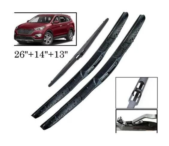 Suitable for Hyundai Santa Fe 2012-2017 front and rear wiper blades чёрный