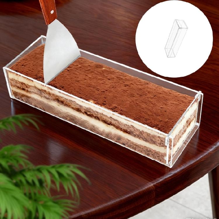 Elegant Acrylic Box Produced for Tiramisu and Mousses Dessert Offering Clear Visibilities and Dust Resistant Cover for Hygienes