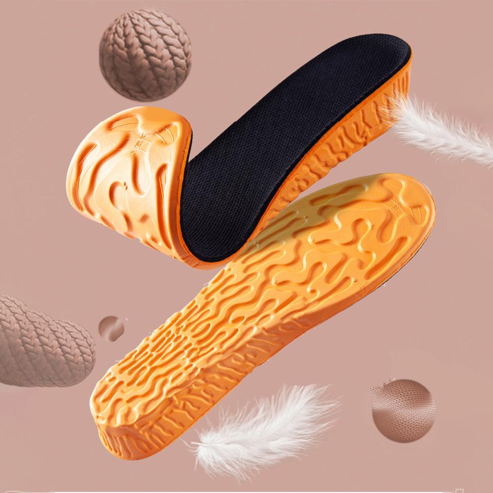 1.5-3.5cm Invisible Height Increase Sport Insoles Orange EVA Memory Foam Shoes Sole Pad Breathable Comfortable for Men Feet Care