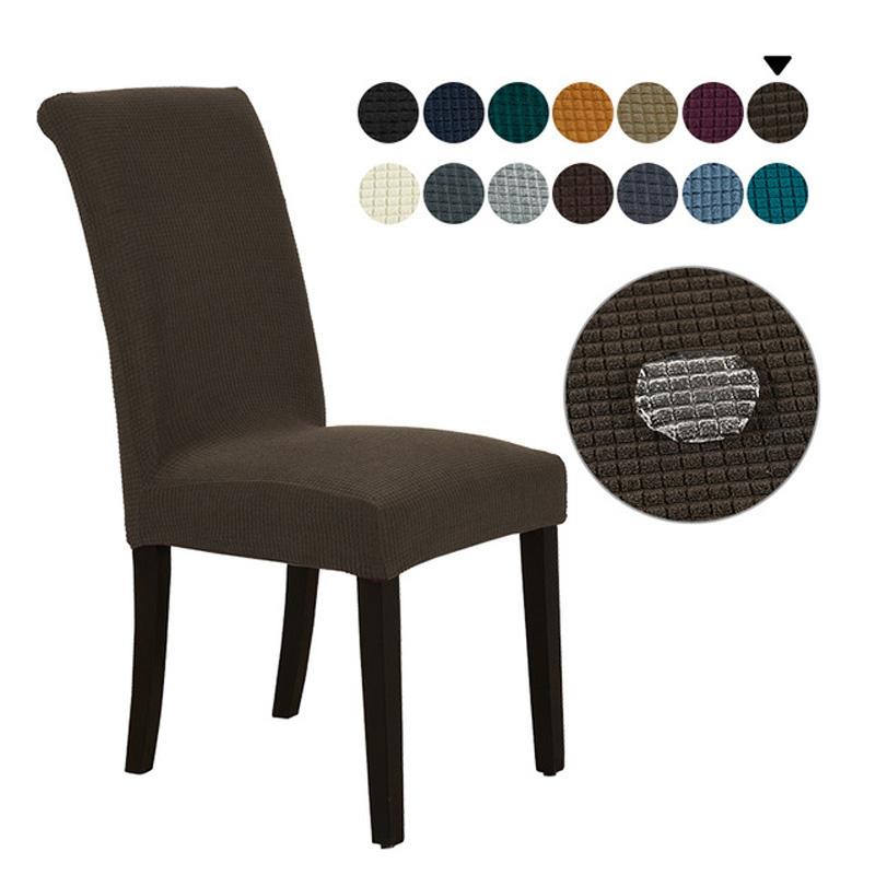 Waterproof Elastic Jacquard Chair Cover for Dining Room Chair Covers for Chairs Kitchen Wedding Hotel Banquet Protector Seat