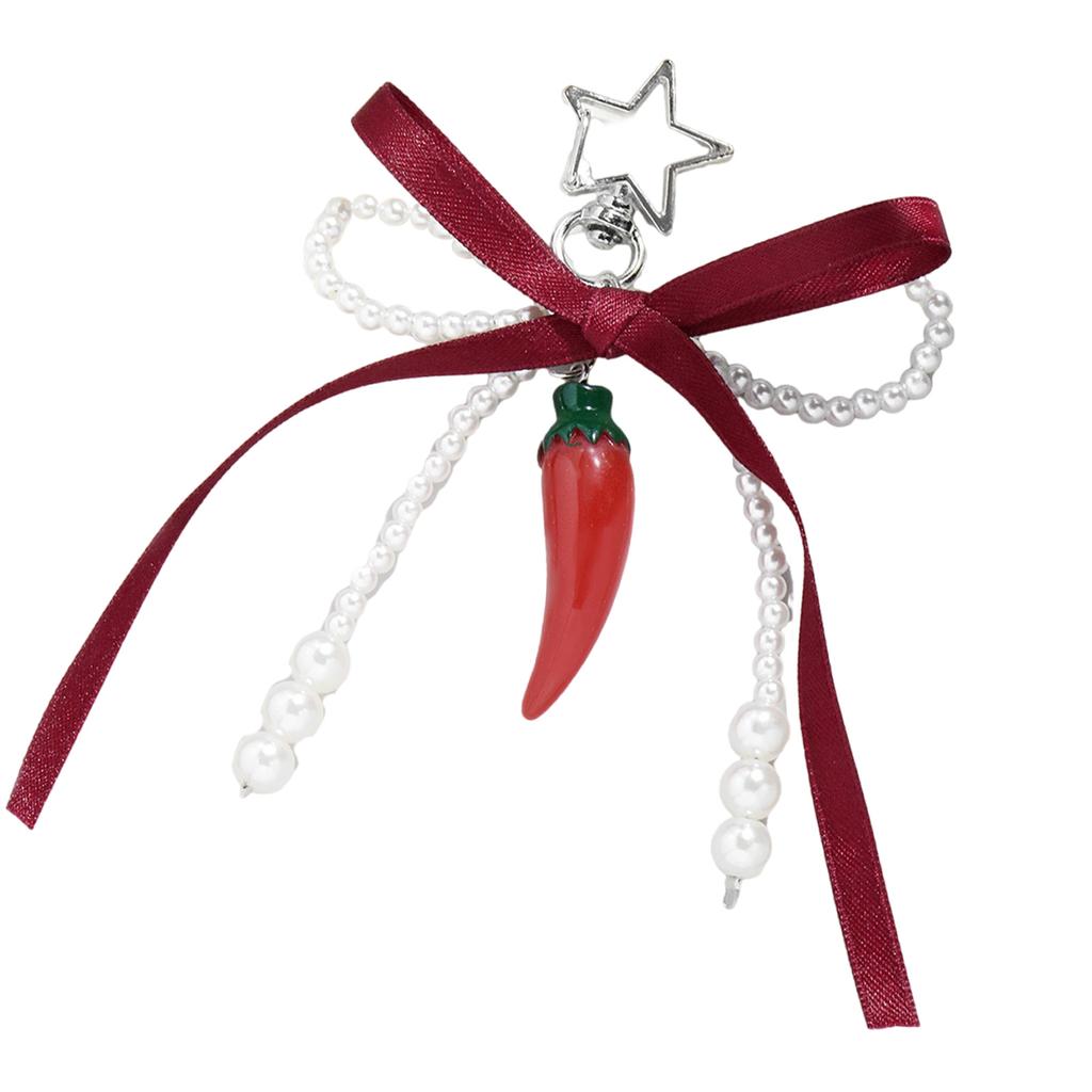 Pearl Bows Bag Charm Pendant Aesthetic Purse Charms Aesthetic Keychains Keyring for Women Backpack Purse Handbag Decors