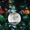 6Pcs 6cm Clear Acrylic Xmas Ornaments, Frosted Tree Design with Metal Cap, Christmas Ball Decor for Tree Gift Home Party