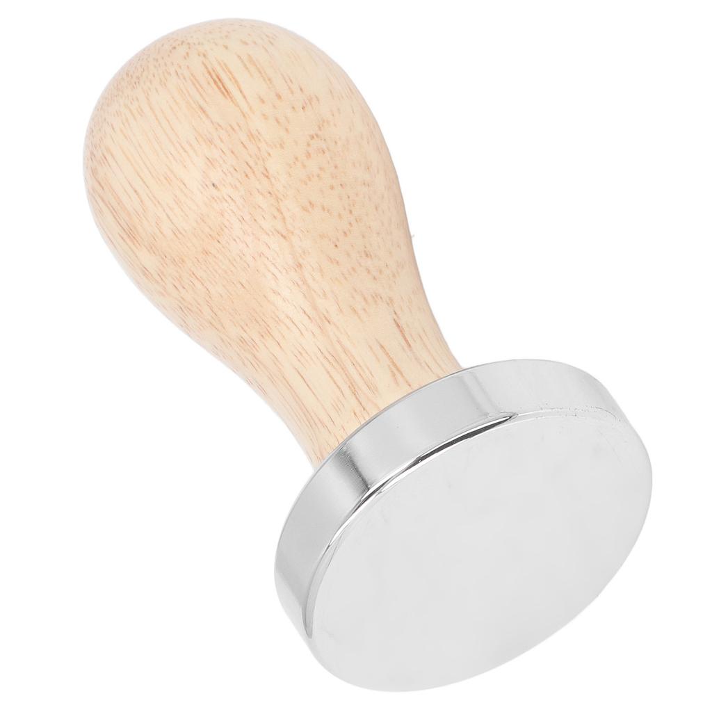 Coffee Tamper Detachable Food Grade Stainless Steel Flat Bottom Coffee Powder Press Hammer with Wooden Handle
