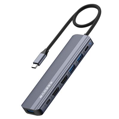 Estação de Docking BAOZEE com Dupla USB 4 USB 100W PD Suporte para MacBook iPad e Windows 5Gbps Dados Monitor Externo e Carregamento 7 em 1 USB-C HDMI,