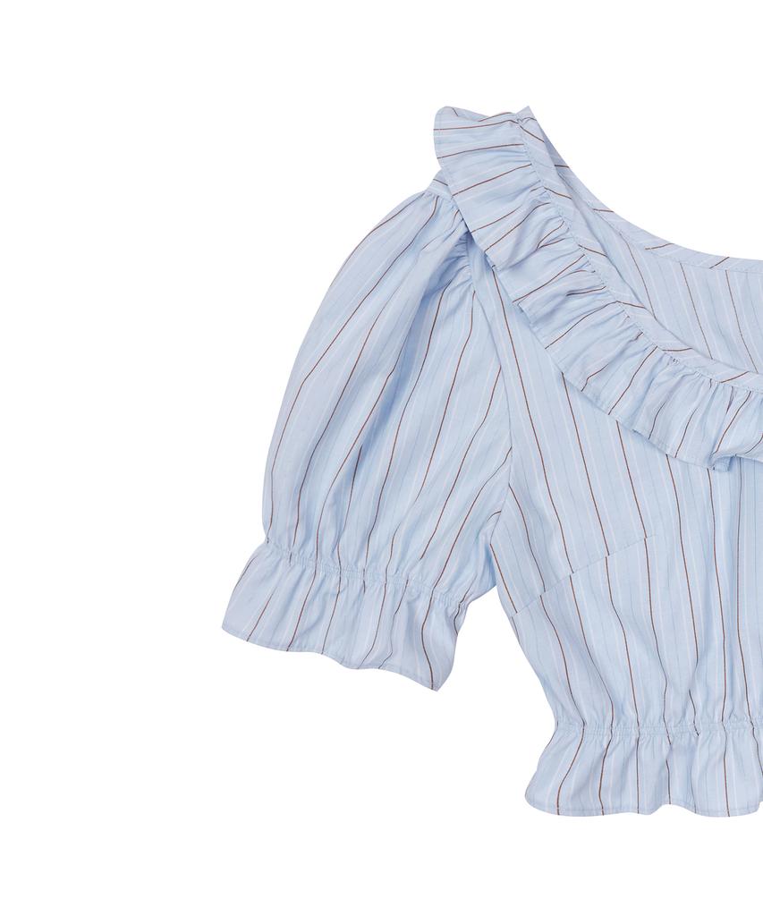LARTIGENT L17 Puffy Crop Bluse(Himmelblau)