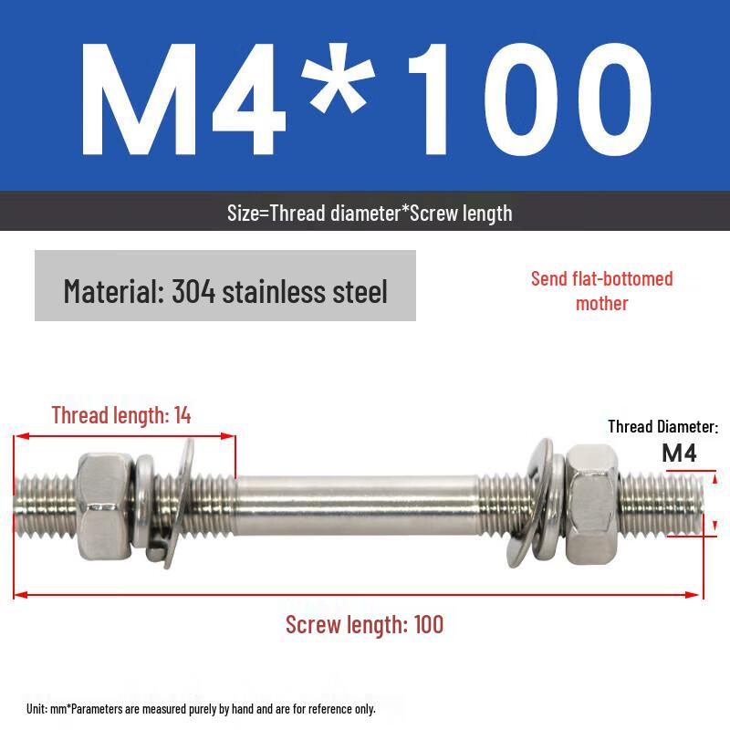 304 Stainless Steel Double-Ended Stud Bolt & Nut Set