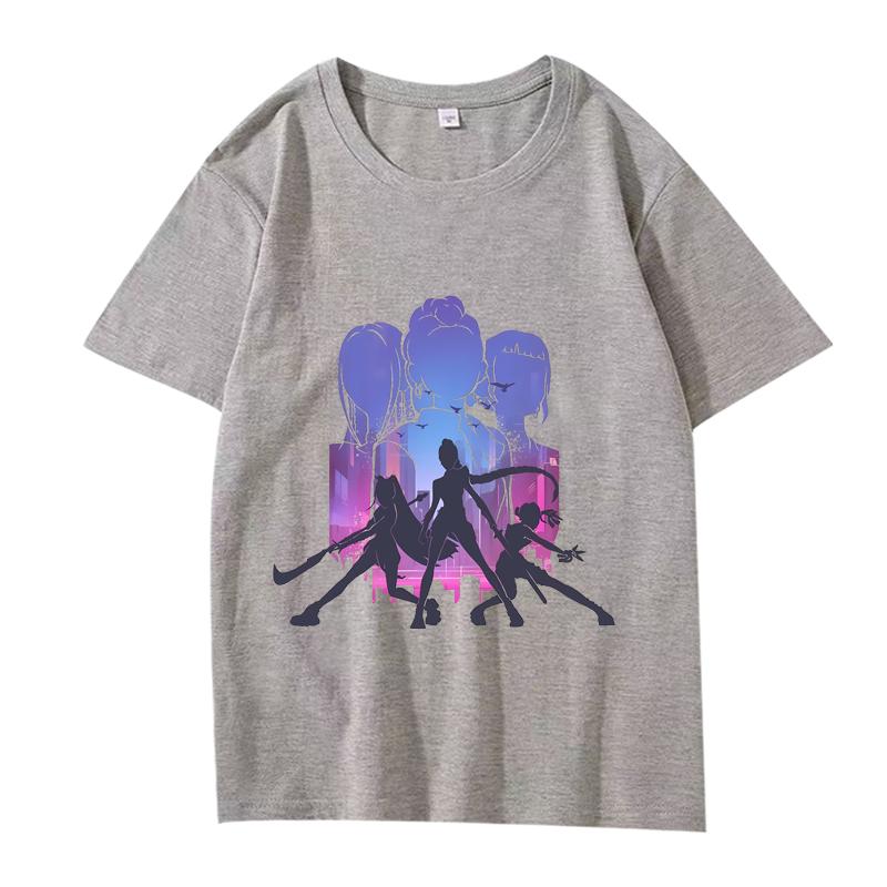 Demon hunter Girls T Shirt men women Oversized 100% Cotton Anime streetwear short sleeve Summer print Unisextops