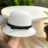 Chapeau bob à nœud français pour femme, chapeau en feutre doux avec forme pliée, automne-hiver
