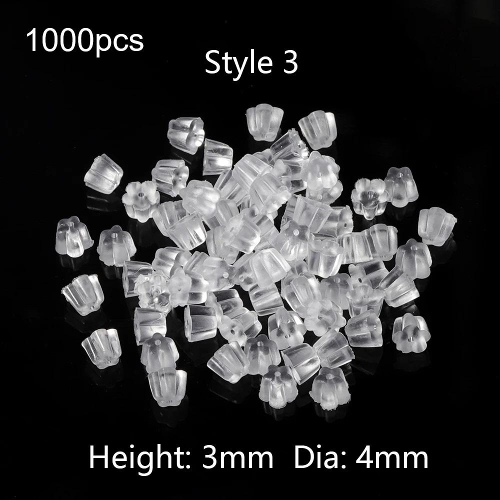 50pcs-1000pcs Soft Silicone Rubber Earring Back Stopper for Stud Earrings DIY Earring Findings Accessories Bullet Tube Ear Plugs