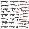 Militärwaffen MOC Bausteine Figuren Soldat US Sowjetischer Gewehr Mini-Kanone Raketenwerfer MG42 RPG Kugel Spielzeug Geschenk K022