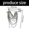 Vintage Chain Tassels Brooch Pin Elegant Alloy Jewelry Accessory for Women Men Retro Styles Multipurpose Decoration