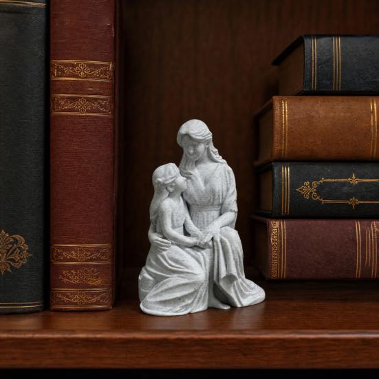 3D Printed Mother and Daughter Figurine, Mom And Daughter Hugging Statue, Loving Sculpture Heartfelt Home Decor Gift for Mother's Day Christmas or