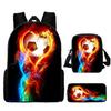 3pcs/set Soccer Backpack Bag Cartoon Football Pattern School Bags Boys Student Large Capacity Children Backpack Mochila Feminina