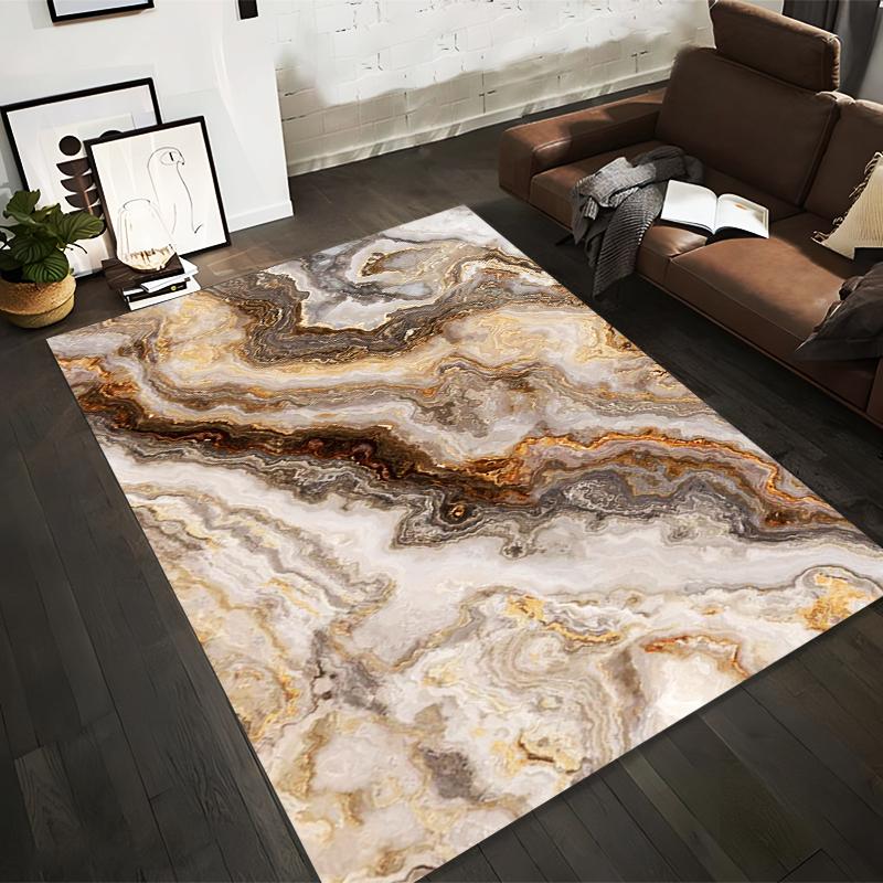 

Marble Pattern Area Rug Modern Abstract Style Neutral Tones Carpet Suitable for use as an anti-slip for living room bedroom sofas 40x60cm( 15x23in )