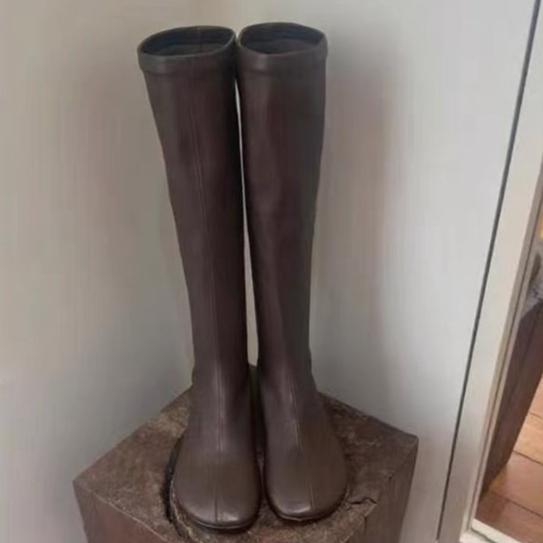 Autumn and Winter New Round Head High Elastic Boots Socks Boots Women's Fashion Temperament Flat Boots