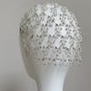Net Shape Grid Rhinestone Hair Band Bride Tiaras Cap Head Chain Pearl Princess Hair Band  for Gift