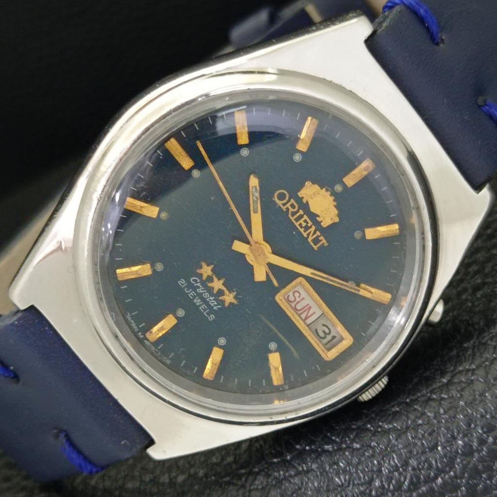 VINTAGE ORIENT CRYSTAL AUTOMATIC 46941 JAPAN MENS ORIGINAL DIAL WATCH A700717-5 R204-a700717