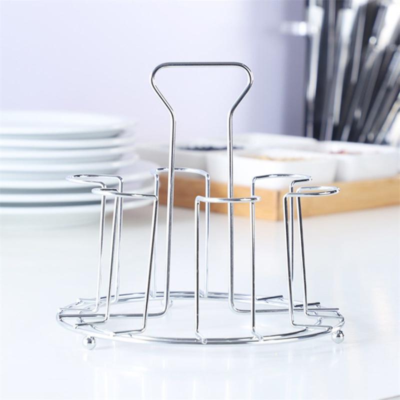 Metal Glass Cup Storage Rack For Water Mug Draining Drying Organizer Drain Holder Stand Useful Home Kitchen Supply
