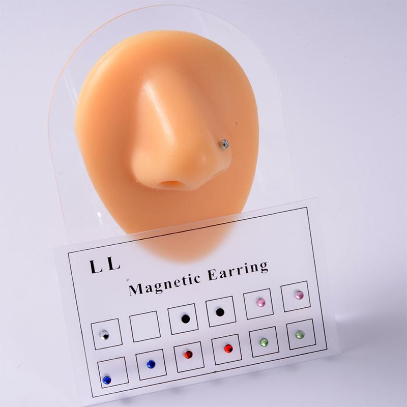 12Pcs Magnetic Earring Piercings  Cartilage Nose Ring   Non Pierced Jewelry
