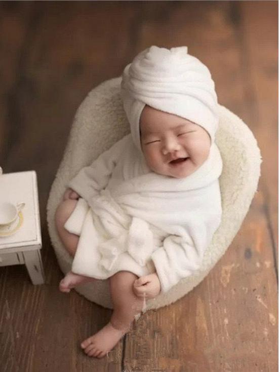 Baby Photography Bathrobe & Pajamas Set – Children's Yukata & Full Moon Photo Props