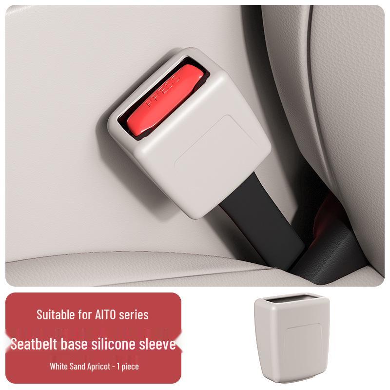 Silicone Seatbelt Base Anti-Collision Protective Sleeve for AITO M8 M9 Car Interior Decoration.