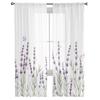 Watercolor Gentle Lavander Flowers Tulle Window Curtain For Living Room Bedroom Voile Sheer Curtains Kitchen Treatments Drapes