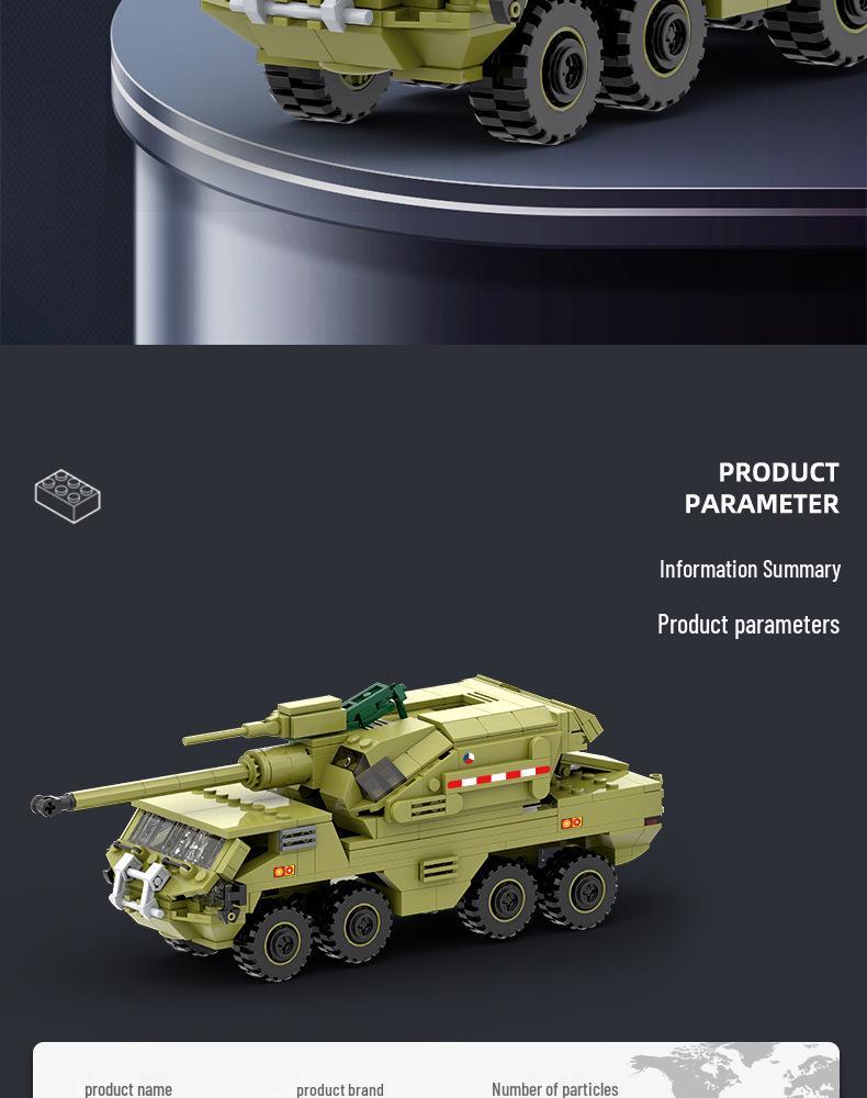 Children's Military Tank & Rocket Building Blocks Kit - Interlocking Toy for Boys