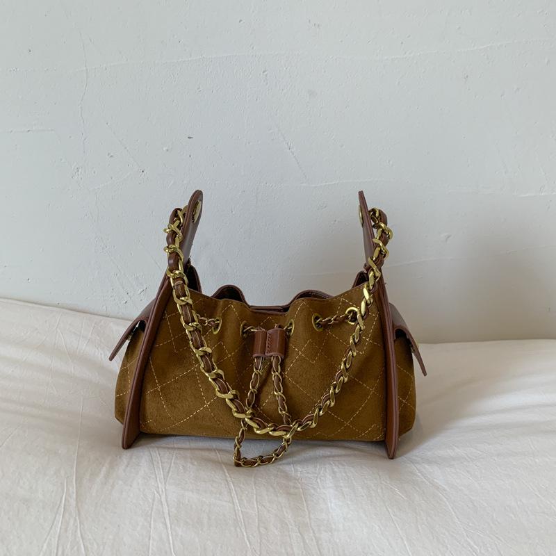 Hochwertige Wildleder-Ketten-Umhängetasche 2025 für Damen - Lässiger Herbst-Arbeitsweg