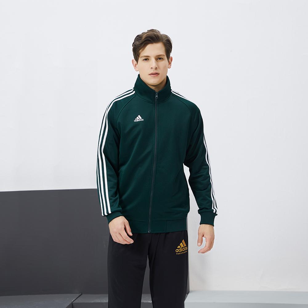 adidas Logo Lässige Sportmode Vielseitige Retro Stehkragenjacke Herrenjacke Dunkelgrün TR30JR-DGNW