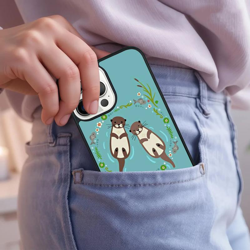 Sea Otter Animal Soft Phone Case For iPhone 17 Air 15 16e 14 13 Pro Max Coque 12 11 Pro Max PLUS Cover
