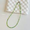 Mori sweet girl style DIY colored rice beads necklace female dopamine millet beads beaded neck chain necklace