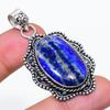 Natural Lapis Lazuli Gemstone 925 Sterling Silver Jewelry Pendant 2.05" AP-14119