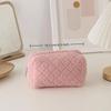 1 Pc Girl Soft Travel Cosmetic Bag Organizer Case Cute Lady Make Up Case Necessaries Solid Color Plush Makeup Bag For Women
