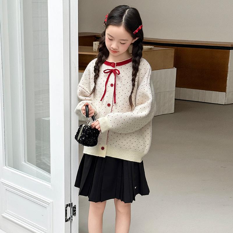 

Модный вязаный кардиган для девочек на весну и осень 2025 - Стильный свитер для детей младшего школьного возраста 170 cm