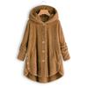 Women's Casual Fashion Button Plush Irregular Solid Color Long Sleeve Jacket