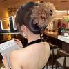 Fashion Elegant Mesh Flower Hair Claws Grab Pearl Tassel Women Shark Ponytail Hair Clips Hairpins Hair Accessories Headdress