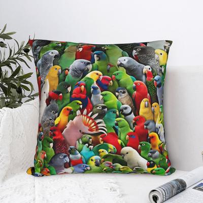 Cute Birds Parrot Pillow Cover Custom Cushion Cover Morden Pillow Case For Sofa Car Home Decor