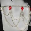 Banquet Party Luxury Sexy Multi-Layer Rhinestone Leg Chain Fashion Ladies Beach Red Water Drop Leg Chain Jewelry Accessories