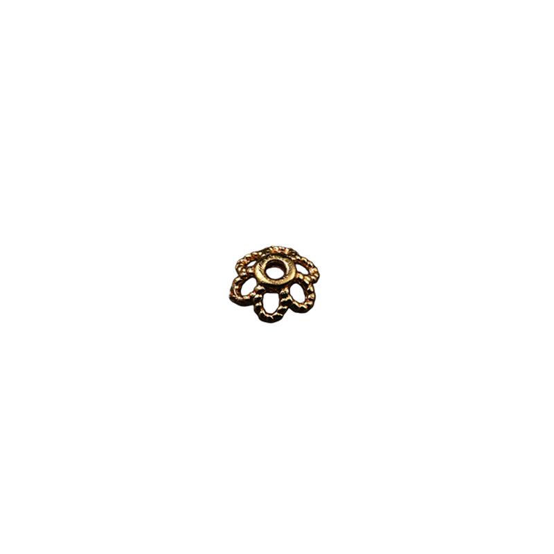Copper-Plated Sand Gold DIY Flying Saucer Beads with Auspicious Cloud and Hammer Texture Spacer Pieces